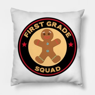 First Grade Squad Gingerbread Man Pillow