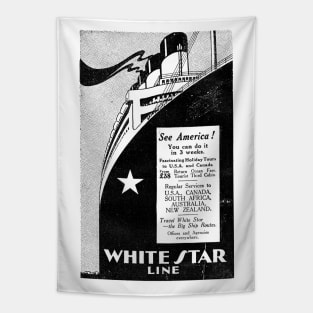 White Star Line - Ocean Liners - 1929 Vintage Advert Tapestry