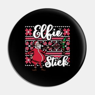 Funny Elf Pun Selfie Stick Santa Claus Christmas Meme Gift Pin