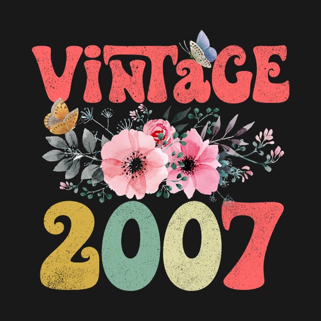 Vintage 2007 Floral Retro Groovy 16th Birthday by Kens Shop