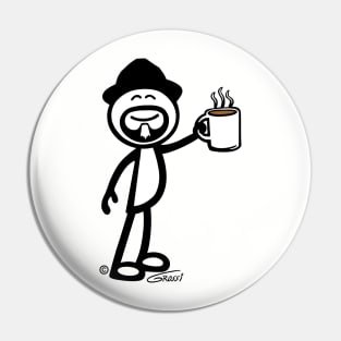 GG Coffee Guy Stick Figure Pin