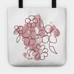 Pink Abstract Floral Tote