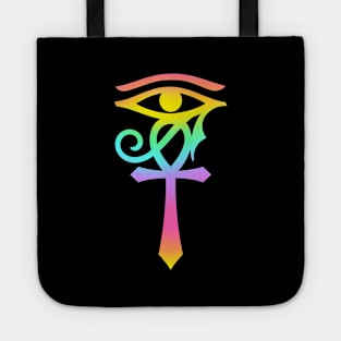 Egyptian symbol Ankh with Eye of Horus Tote