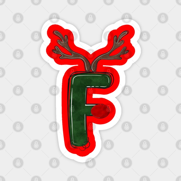 Letter F - Christmas Letter Magnet by Pop Cult Store