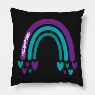 PNES Awareness Rainbow with hearts Pillow