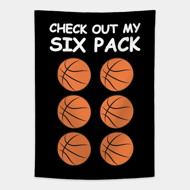 Check Out My Six Pack - Basketball Balls Tapestry by DesignWood-Sport