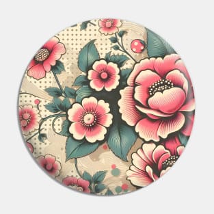 Pink Flowers Pin