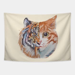 cat and tiger Tapestry