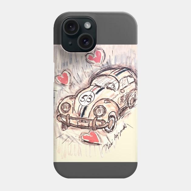 Herbie, the Love Bug Phone Case by TheArtQueenOfMichigan 