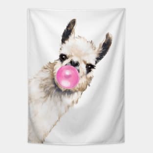 Bubble Gum Sneaky Llama Tapestry