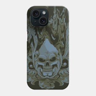 Creepy Skull Flames Tattoo Phone Case