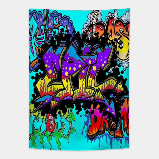 graffiti blue epic 777 Tapestry by LowEndGraphics