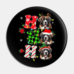 Ho Ho Ho Saint Bernard Dog Christmas Pin