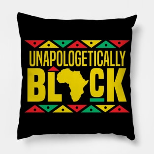 Unapologetically Black (Yellow Text) Pillow