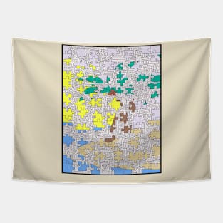 Puzzle Piece Tropical Themed Maze & Labyrinth Tapestry