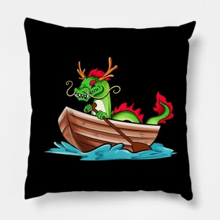 Chinese dragon in boat - dragon boat Pillow