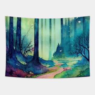 Enchanted forest path Tapestry