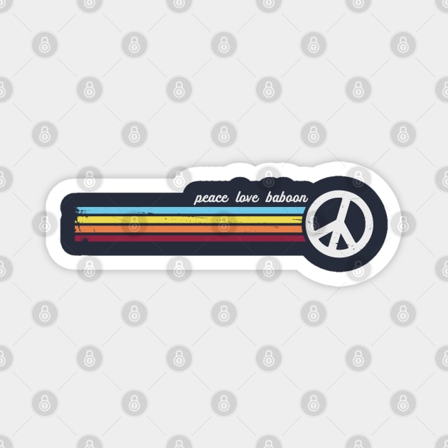 Peace Love Baboon Magnet by Jitterfly