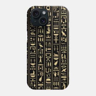 Black & Gold Hieroglyphics Phone Case