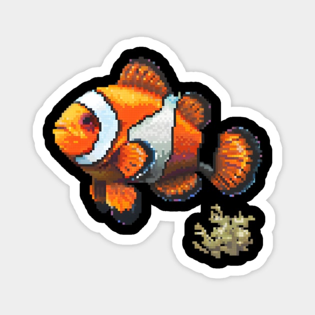 16-Bit Clownfish Magnet by Animal Sphere