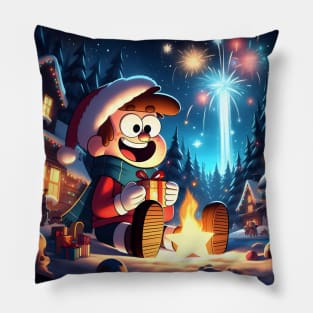 Unveiling Enigmatic Holiday Magic: Gravity Falls Christmas Art for Iconic Festive Designs! Pillow