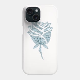 Rose Flower Silhouette Shape Text Word Cloud Phone Case