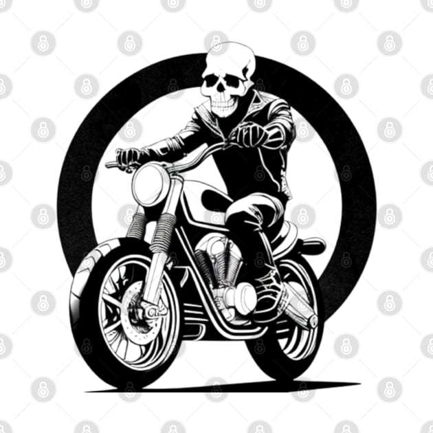 a skull rider on a motorbike by omfardo