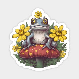 Cute Cottagecore Aesthetic Frog Mushroom Magnet