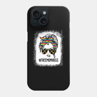 Free Mom Hugs Messy Bun LGBT Pride Rainbow Phone Case