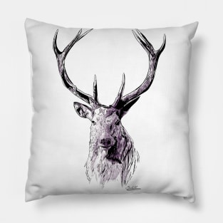 Lord Of The North - Stag - Ink and Watercolour Pillow