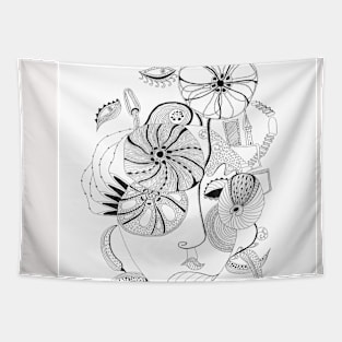 Abstract Flower face eyes Tapestry