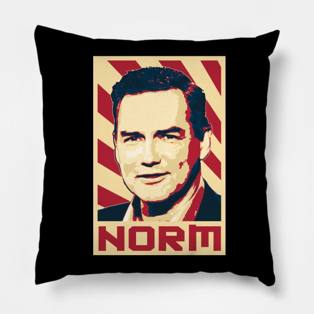 Norm Macdonald Retro Propagnda Pillow by Nerd_art