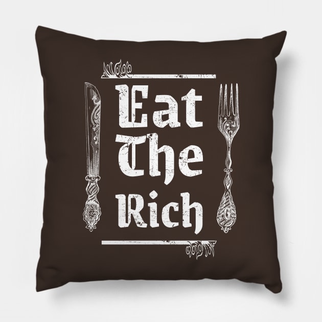 Leftist  Eat The Rich Funny Pillow by ItuPagi