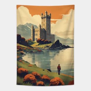 Ireland Retro Travel Style Tapestry