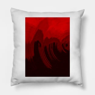 Red and Black Abstract Painting Pillow