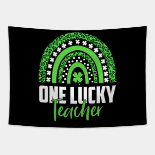 Teacher St Patricks Day Rainbow One Lucky Teacher Tapestry