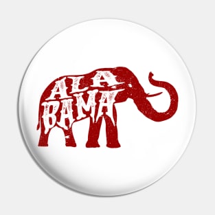 Alabama Elephant - Crimson Distressed Pin