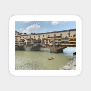 Solo Kayak On The Arno River Magnet