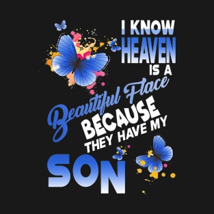 Awesome Son Guardian Angel in Heaven Idea Love My Son T-Shirt