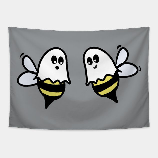 Ghost Boo Bees Tapestry by Midnight Pixels