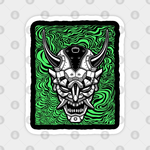 Samurai demon mask Magnet by albertocubatas