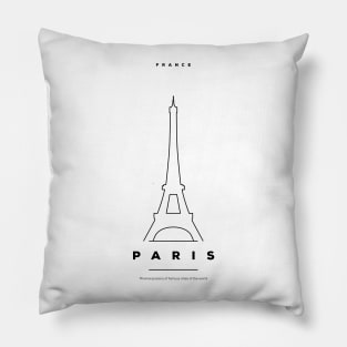 Paris Minimal Black Line Design Pillow