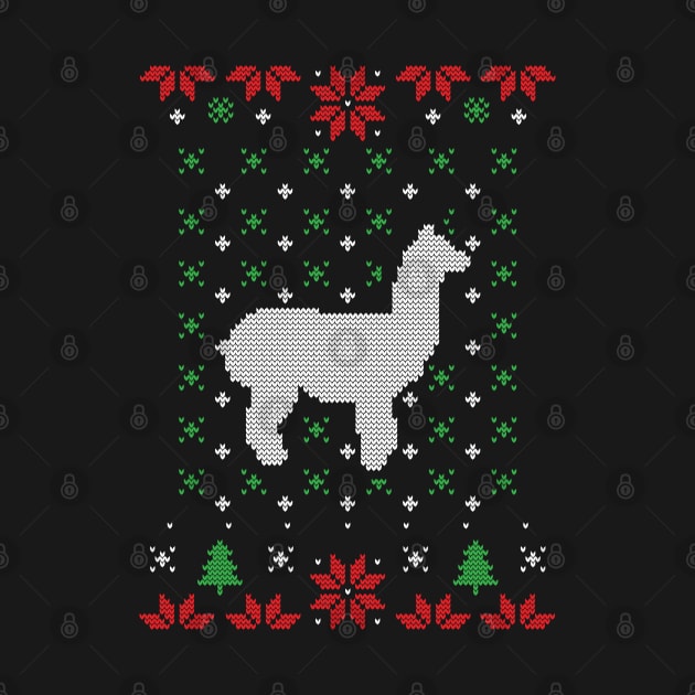 Funny Alpaca Llamas Ugly Christmas Sweater by BadDesignCo