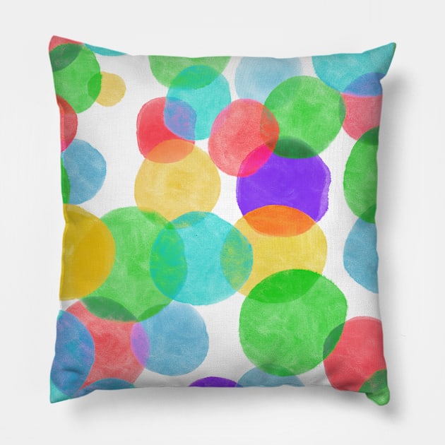 Pattern of water color circles Pillow by basselelkadi