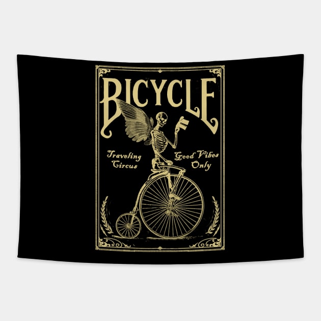 Cool Tees Vintage Bicycle Skull Tapestry by COOLTEESCLUB