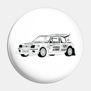 Peugeot 205 Black Outline Pin