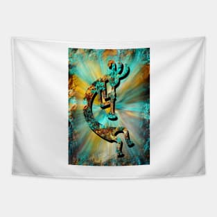 Turquoise and Gold Tapestry