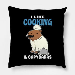 I Like Cooking and Capybaras Cartoon Pillow