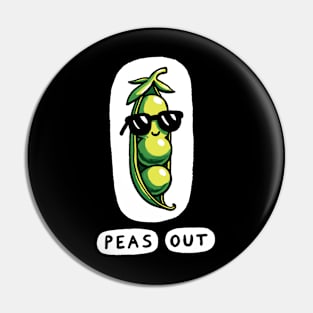 Green Peas out Peace out Pin