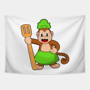 Monkey Cook Spatula Tapestry